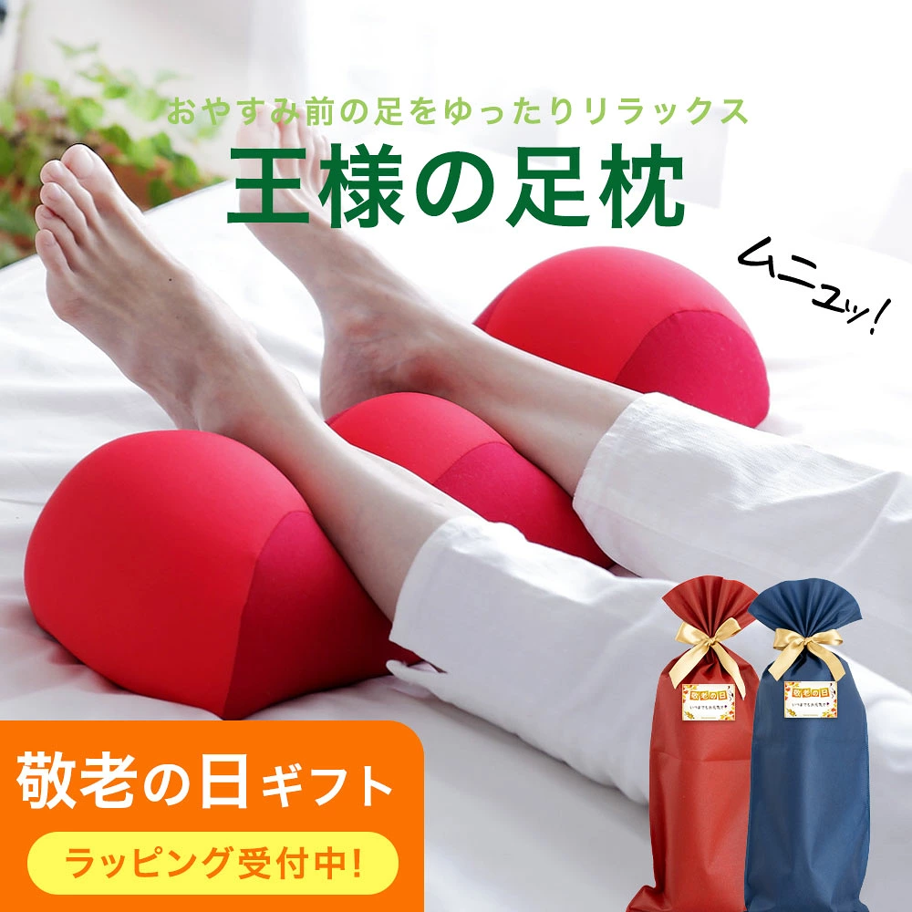 日本製 王様の足枕 手軽＆簡単に足ケア 足を乗せるだけで足の重さから解放されラクになるリラックス足枕 フットピロー フットレスト 足置き枕 ビーズクッション 男性 女性 健康 王様の枕 誕生日 癒し おすすめ プレゼント ギフト beech ビーチ 足首 3000円以内 敬老の日